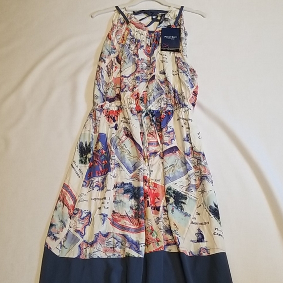 Peter Som NWT Maxi St Barths inspired maps Sz LG - Picture 7 of 7